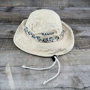Hawaiian Bucket Hat Classics Tan Turtle Adjustable Surfware Cap